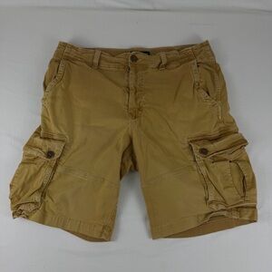American Eagle Classic Men's Cargo Shorts 36 Brown Khaki Extreme Flex Y2K